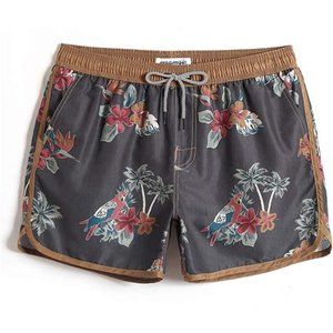 Mens Boys Short 80s 90s Vintage Swim Trunks Quick Dry Swim Suits Board Shorts